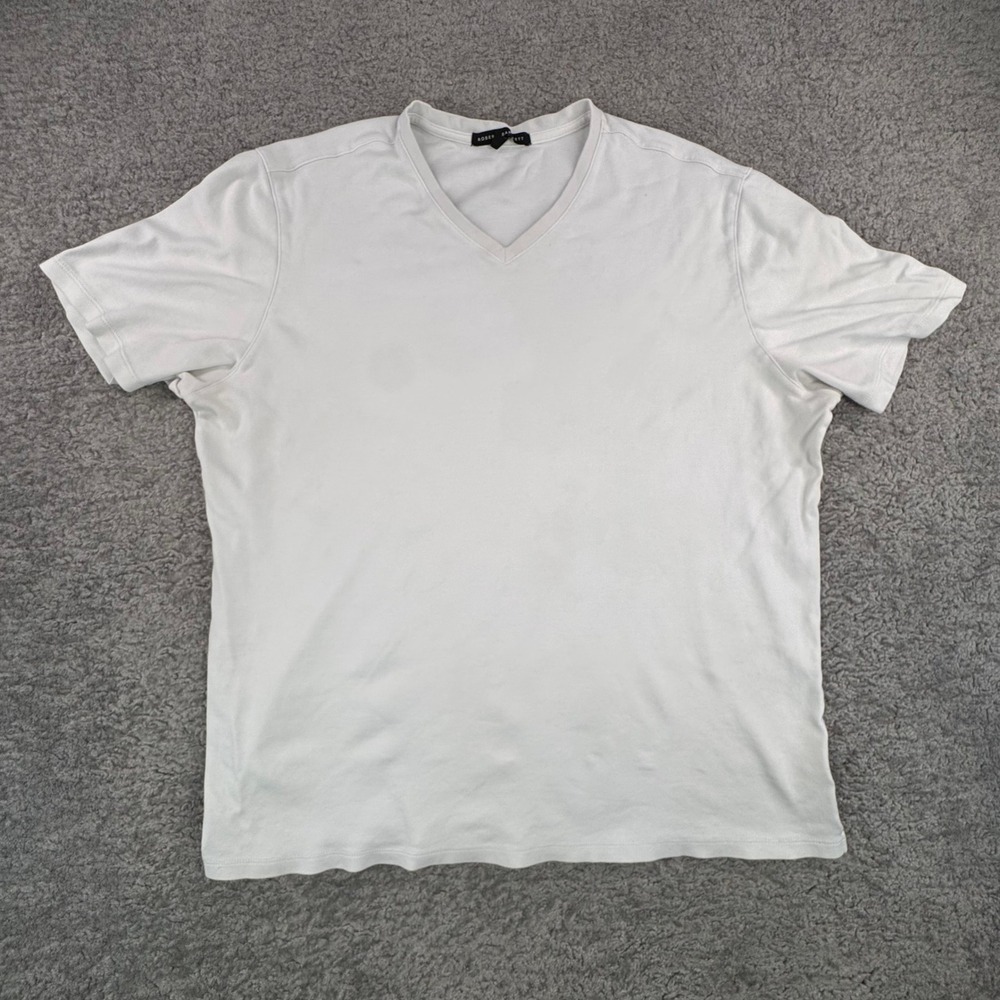 Robert Barakett Mens White Pima Cotton V Neck T Shirt XXL super‎ soft